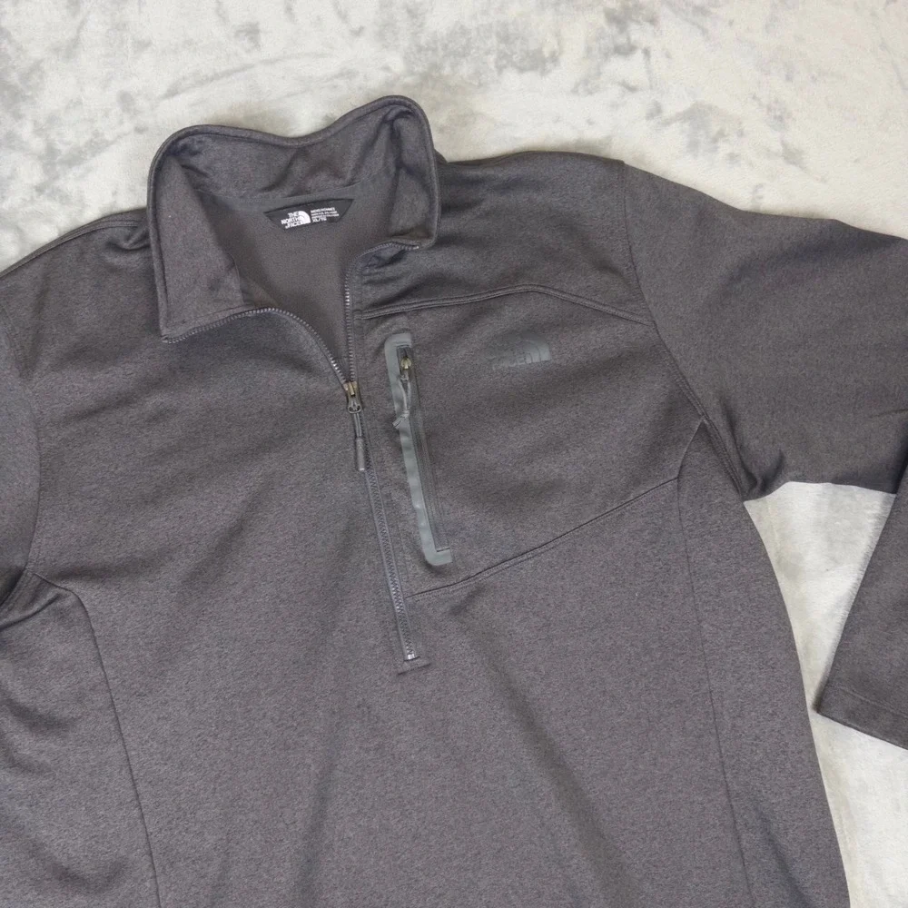 The North Face 1/4 Zip Pullover Mens XL Grey Fleece Chest Pocket Hiking Sweater